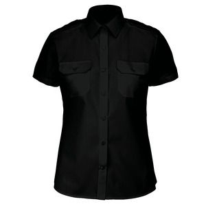 Kariban K504 - Damespilootoverhemd korte mouwen Zwart