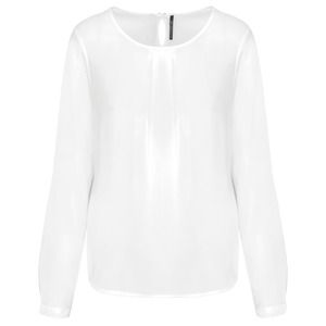 Kariban K5003 - Damesblouse in crêpe met lange mouwen Gebroken wit