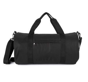Kimood KI0655 - Gerecycleerde buisvormige tas met zak op de voorkant Zwart
