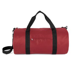 Kimood KI0655 - Gerecycleerde buisvormige tas met zak op de voorkant Rood Safran