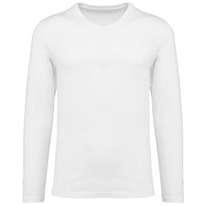 Kariban Premium PK306 - Supima® heren-T-shirt V-hals lange mouwen Wit