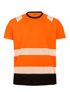 Result R502X - Gerecycled veiligheids-T-shirt Oranje / Zwart