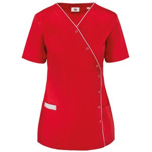 WK. Designed To Work WK506 - Damesblouse in polykatoen met drukknopen Diep rood