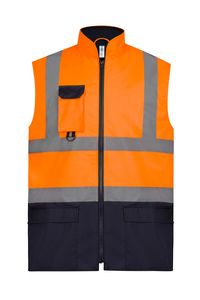 Yoko YHV005 - Gewatteerde bodywarmer signalisatie Hi Vis Oranje/Navy