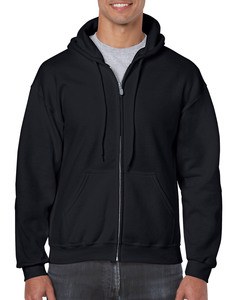 GILDAN GIL18600 - Sweater Hooded Full Zip HeavyBlend for him Zwart