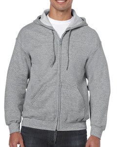 GILDAN GIL18600 - Sweater Hooded Full Zip HeavyBlend for him Sport Grijs