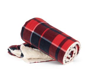 K-up KP431 - Plaid van sherpa Rood / Navy geruit