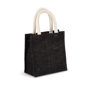 Kimood KI0272 - Shopper van jutecanvas - klein model Zwart