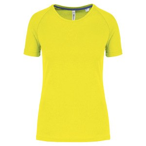PROACT PA4013 - Gerecycled damessport-T-shirt met ronde hals Fluorescerend geel