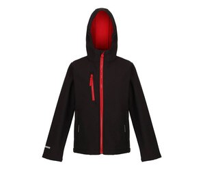 Regatta RGA735 - Softshell jas voor kinderen Zwart / Klassiek Rood