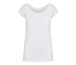 BUILD YOUR BRAND BYB013 - LADIES WIDE NECK TEE Wit