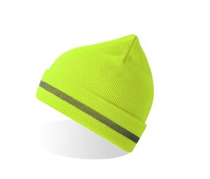 ATLANTIS HEADWEAR AT238 - High visibility beanie made of recycled polyester Fluogeel