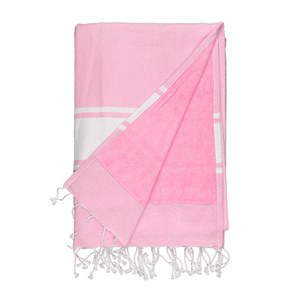 EgotierPro 36082 - Uitstekende Pareo met Handdoek, Terry Afwerking MAUI Roze