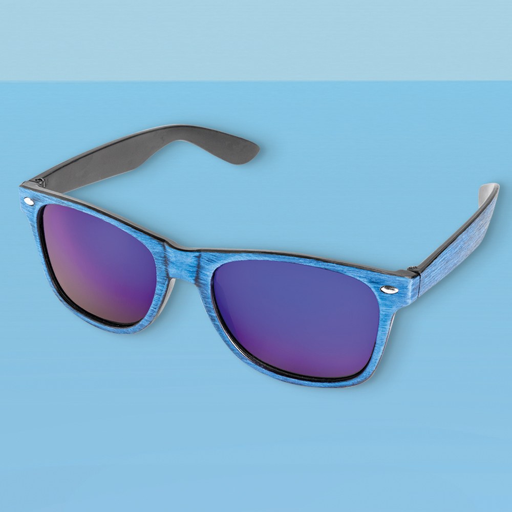 EgotierPro 38056 - Gekleurde Houtlook Zonnebril met UV400 Spiegellenzen TIMBER