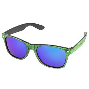 EgotierPro 38056 - Gekleurde Houtlook Zonnebril met UV400 Spiegellenzen TIMBER Groen
