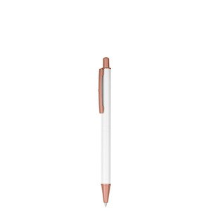 EgotierPro 39565 - Aluminium Pen met Mat Roze Uiteinde LUXURY Wit
