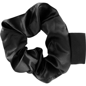 EgotierPro 52530 - Satijnen Scrunchie met Textiel Label COMBIN