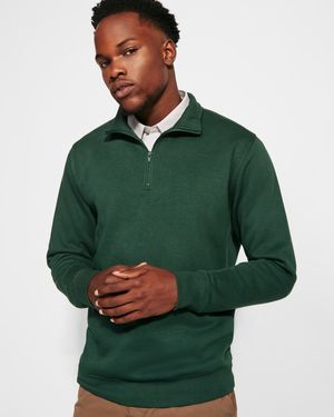 Roly SU1109 - ANETO Sweatshirt met halve rits in dezelfde kleur en staande kraag