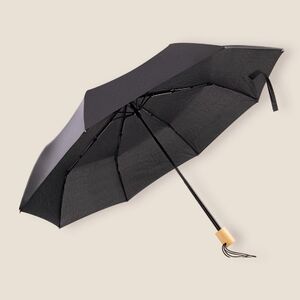 EgotierPro 50651 - Opvouwbare Paraplu 95 cm RPET met Houten Handvat PUCK
