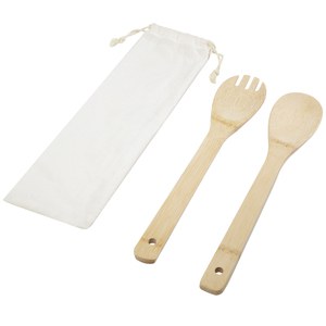 GiftRetail 113269 - Endiv saladelepel en vork van bamboe