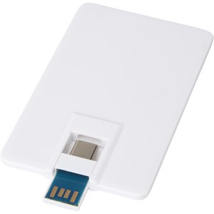 GiftRetail 123750 - Duo slim USB station van 64 GB met Type-C en USB-A 3.0